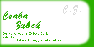 csaba zubek business card